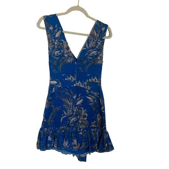 Alexis Cascara Dress Cutout Back Blue Chiffon V Neck Back Zipper S - Picture 4 of 12